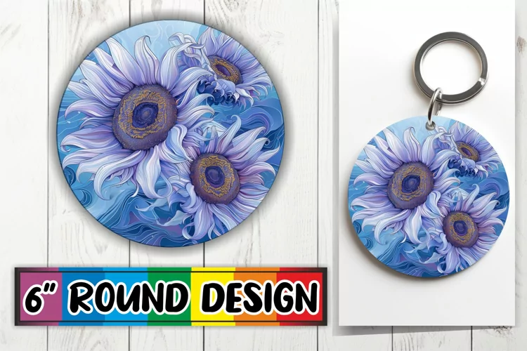 Blooming Circle Sublimation - Keychain & Car Coaster