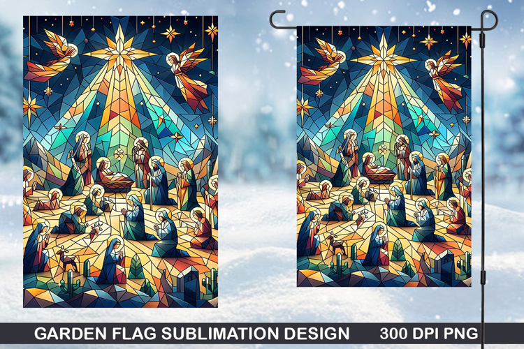 Garden Flag Sublimation| Christmas Garden Flag PNG Design