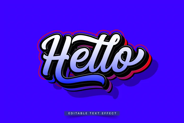Editable Text Effect for Illustrator. Vector Graphic styles