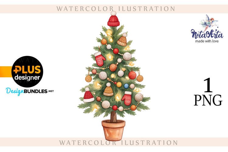 Watercolor Christmas Tree, Christmas tree, Happy Christmas