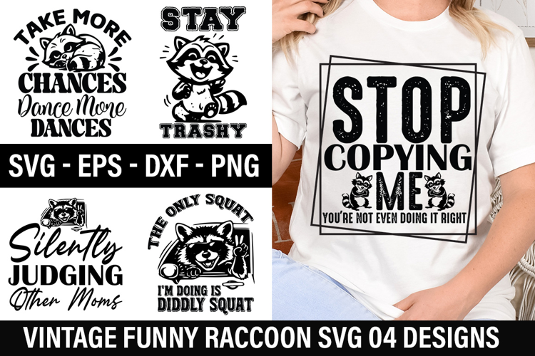 Vintage Funny Raccoon SVG Design - Take More Chances Dance M