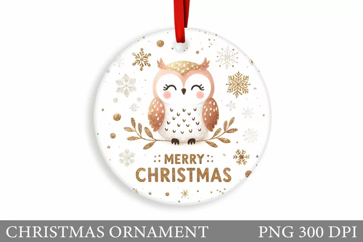 Christmas Owl Christmas Ornament. Christmas Owl Sublimation