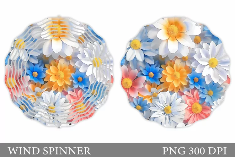 Flowers Wind Spinner Design. Flowers Spinner Sublimation