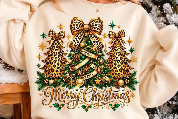Leopard Christmas Tree Holiday Design