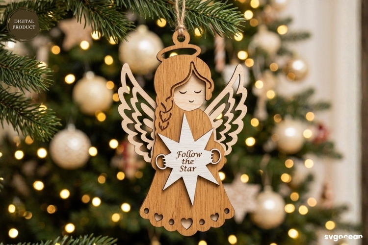 Nativity Angel Ornament Laser Cut | Glowforge | SVG