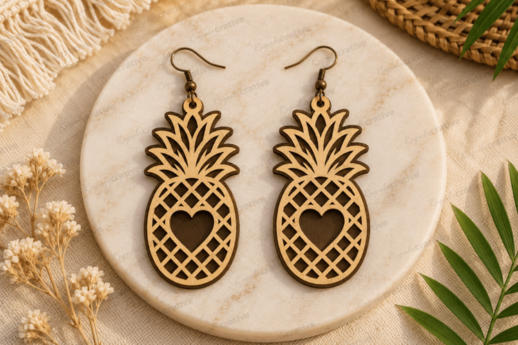 Pineapple Earrings Laser Cut SVG File,pineapple earrings svg