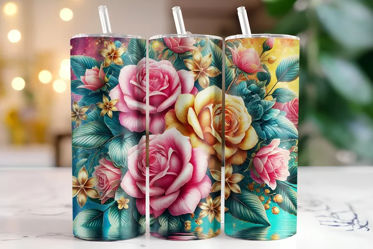 Flowers Tumbler Wrap | Sublimation | Tumblers