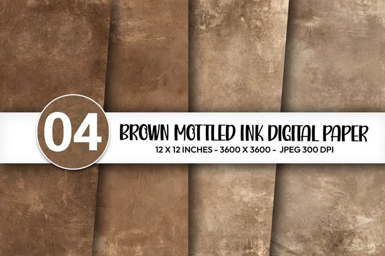 Brown Mottled Ink Digital Paper