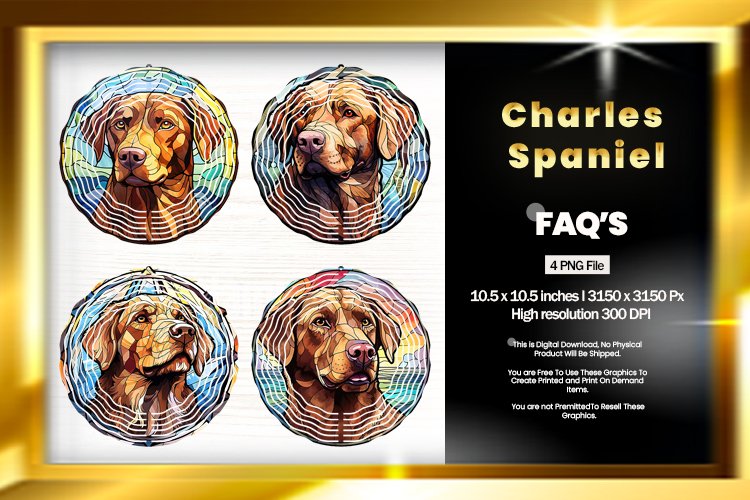 Charles Spaniel Wind Spinner Sublimation - 04 Variations example image 1