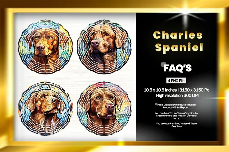 Charles Spaniel Wind Spinner Sublimation - 04 Variations