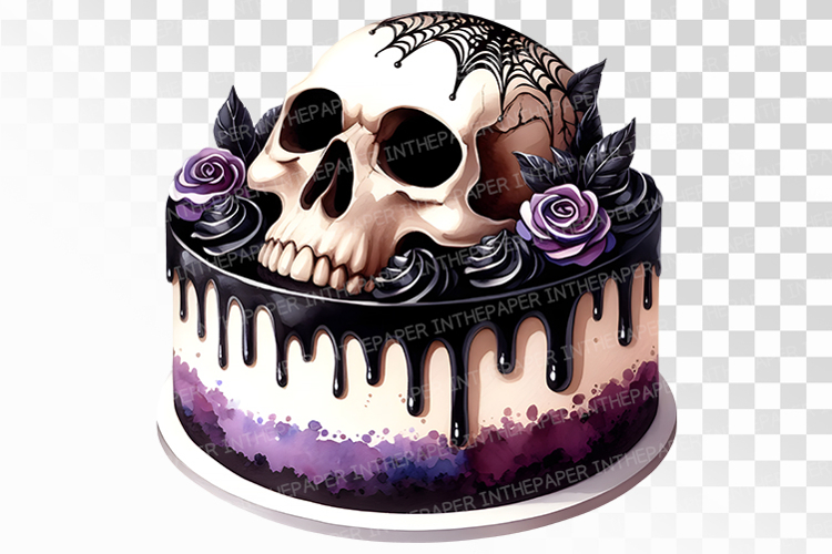 Spooky Skull Gothic Cheesecake PNG