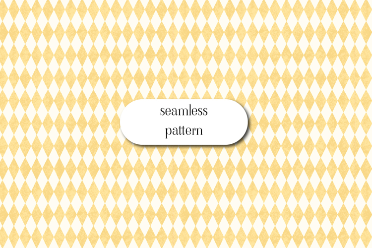 Yellow Harlequin Diamond Seamless Pattern Vintage Texture