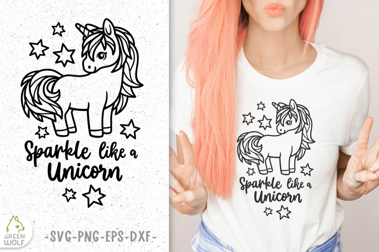 Unicorn t shirt design svg Sparkle like a unicorn svg file