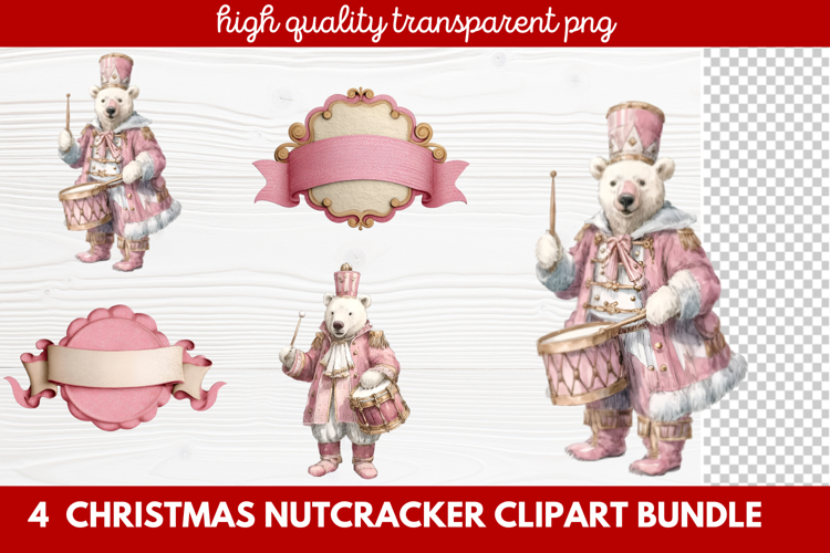 4 Christmas Nutcracker Clipart | Festive Holiday Nutcracker