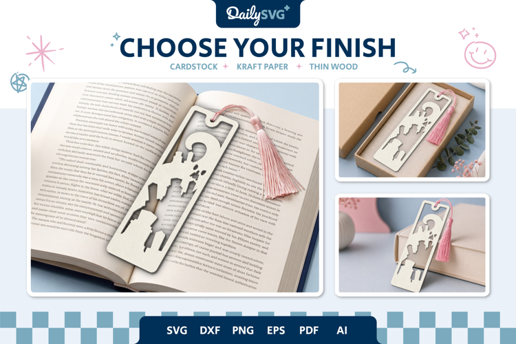 Graveyard Bookmark Halloween SVG Spooky Cut File