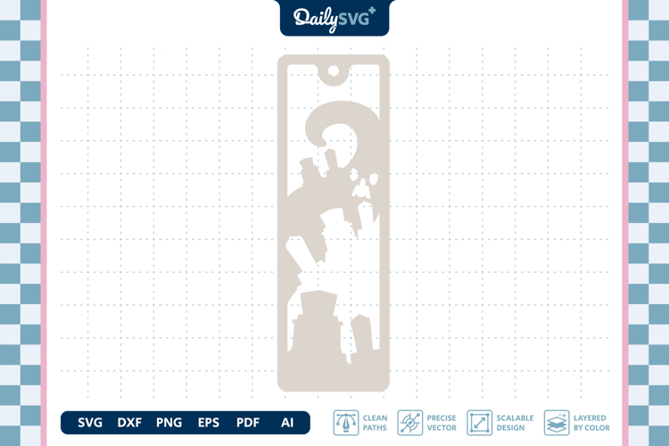 Graveyard Bookmark Halloween SVG