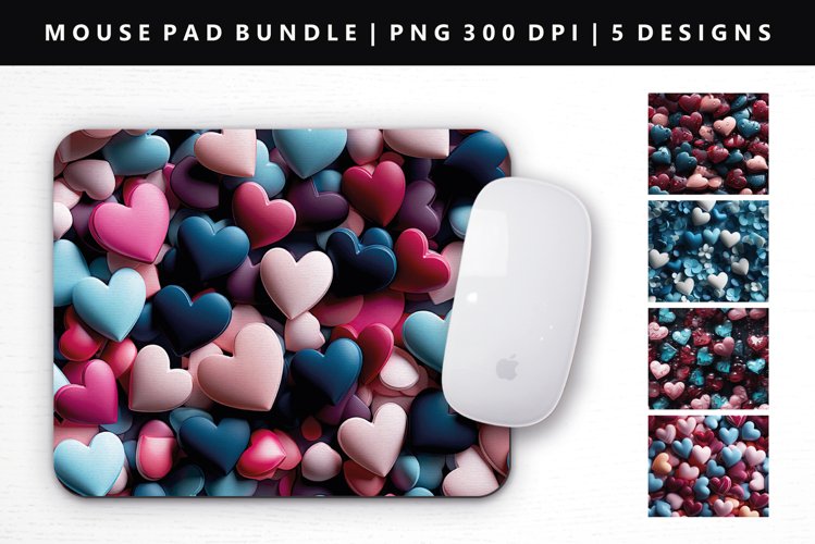 Heart Mouse Pad Design | Mouse Pad Sublimation PNG example image 1