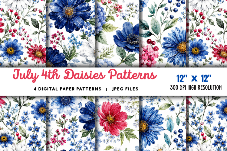 July Daisies Patterns JPG