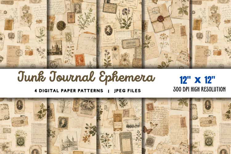 Junk Journal Ephemera Kit JPG