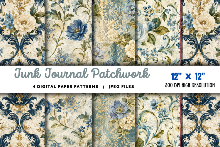 Cute Purple Flowers Pattern JPG