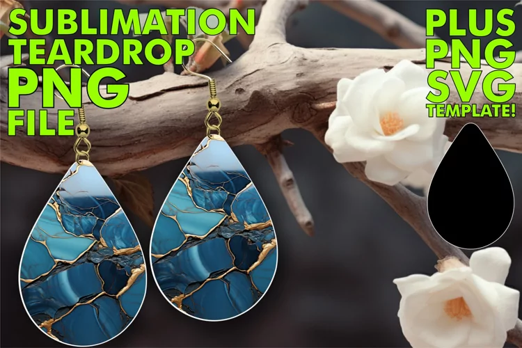 Marble Elegance in 3D: Sublimation Earring Patterns