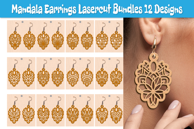 Mandala Earring Lasercut BUNDLES