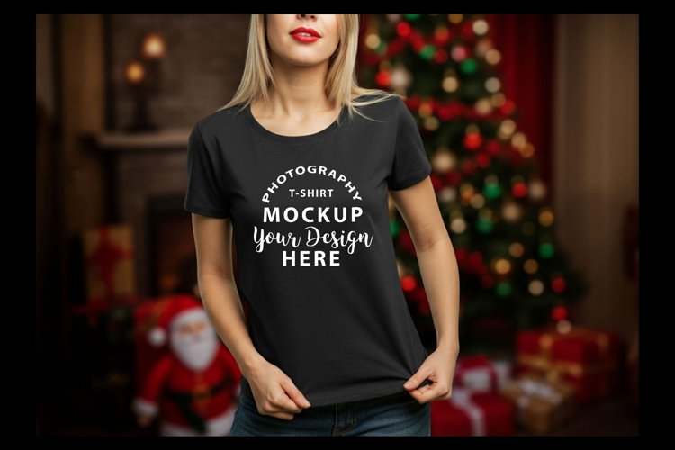 Black Tshirt Mockup Image 8