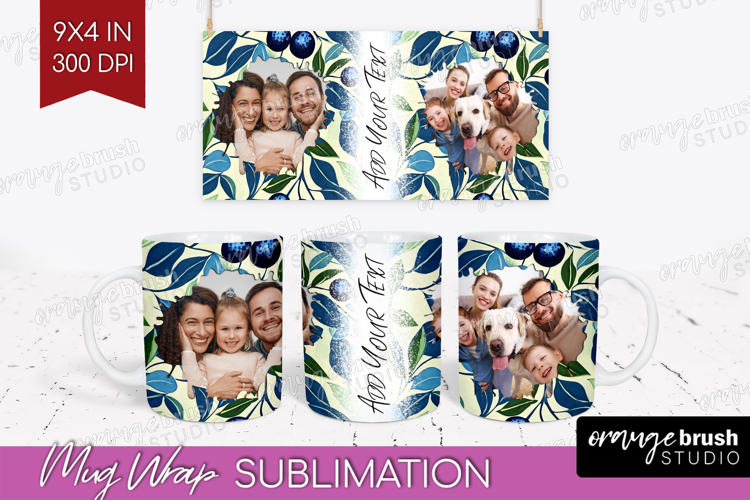Eucalyptus Photo Mug Wrap PNG - Botanical Picture Frame Mug