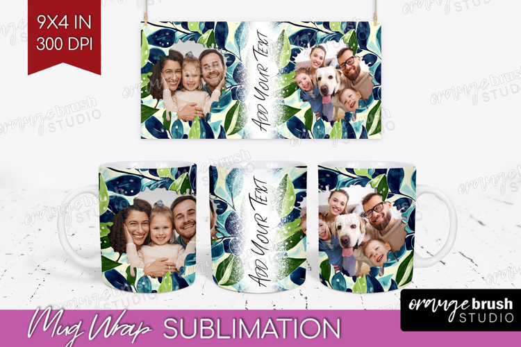 Eucalyptus Photo Mug Wrap PNG - Botanical Picture Frame Mug