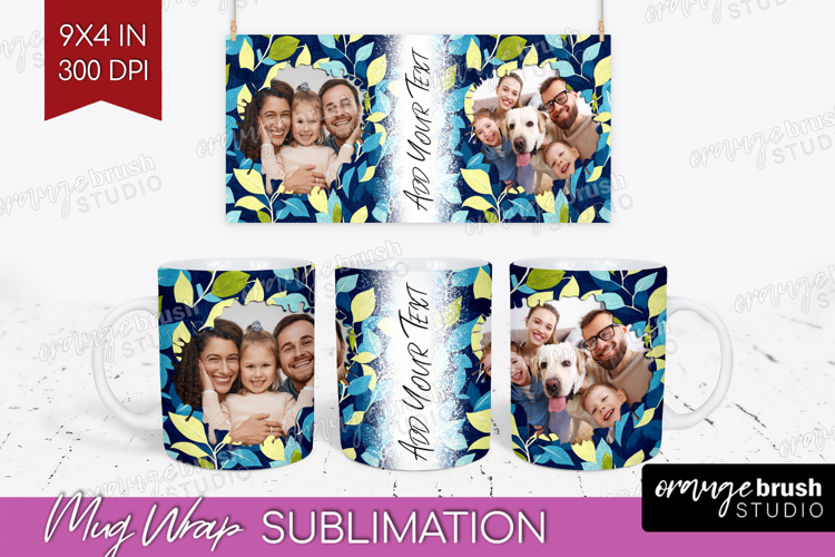 Eucalyptus Photo Mug Wrap PNG - Botanical Picture Frame Mug