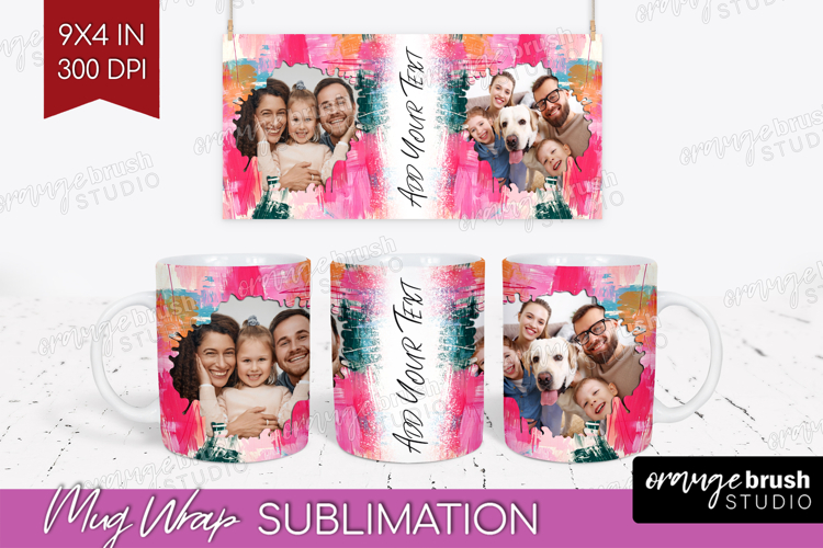 Brush Stroke Photo Mug Wrap PNG - Abstract Texture Picture
