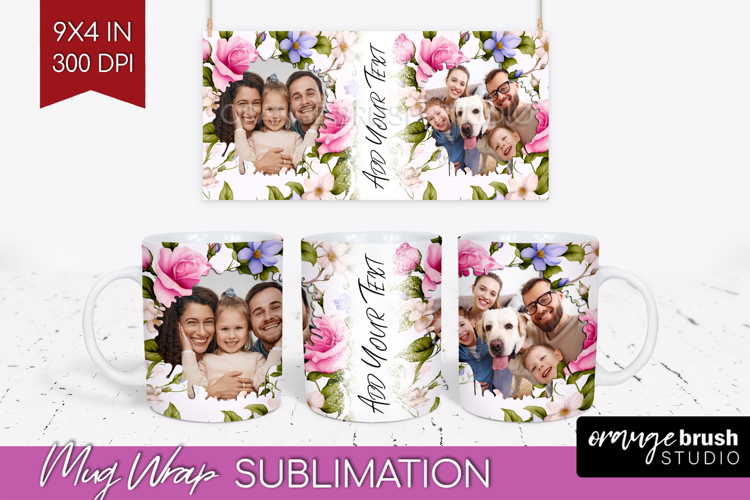 Spring Photo Mug Wrap PNG - Flowers Picture Frame Mug