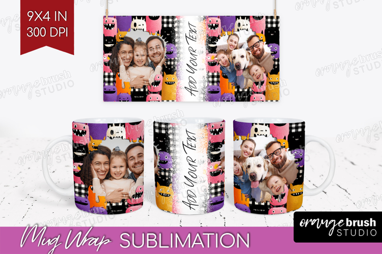 Halloween Photo Mug Wrap PNG - Spooky Picture Frame Mug example image 1