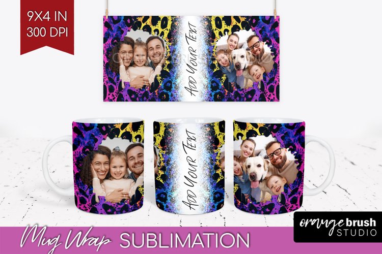 Leopard Print Photo Mug Wrap PNG - Animal Pattern Picture