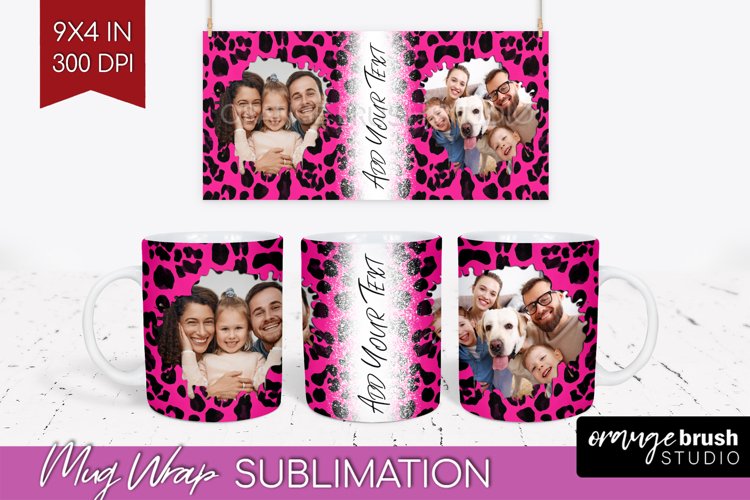 Leopard Print Photo Mug Wrap PNG - Animal Pattern Picture