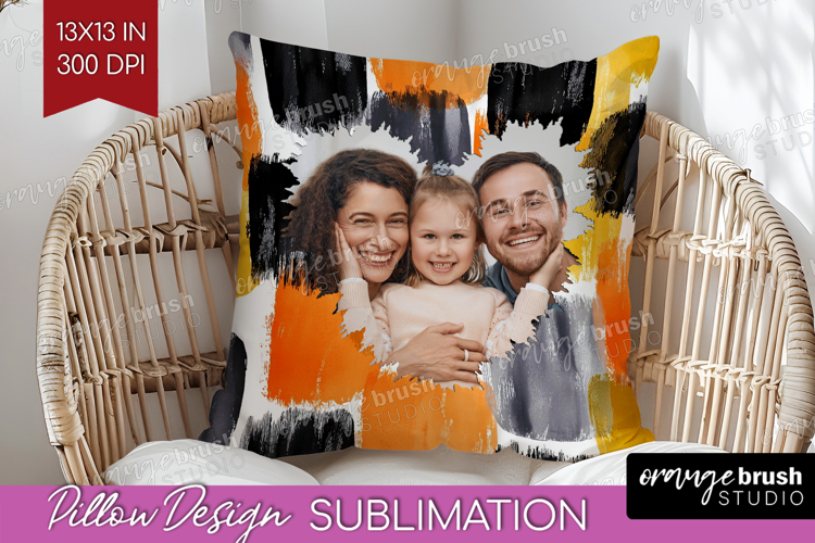 Halloween Photo Pillow PNG - Brush Stroke Picture Frame