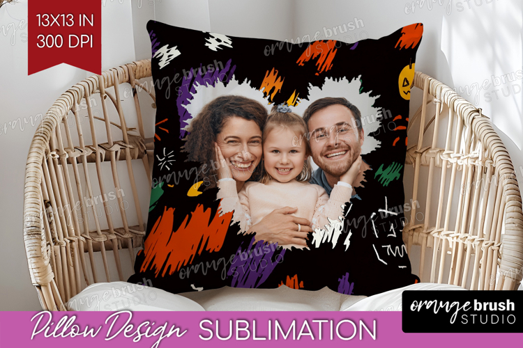 Halloween Photo Pillow PNG - Brush Stroke Picture Frame