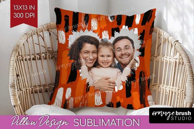 Halloween Photo Pillow PNG - Brush Stroke Picture Frame