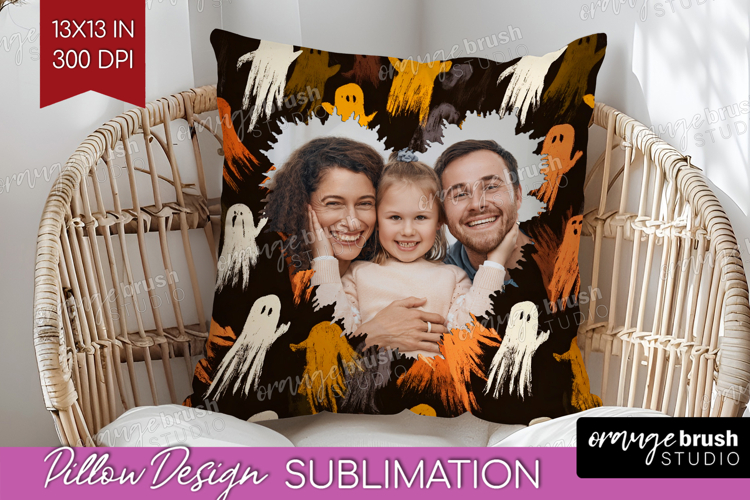 Halloween Photo Pillow PNG - Brush Stroke Picture Frame