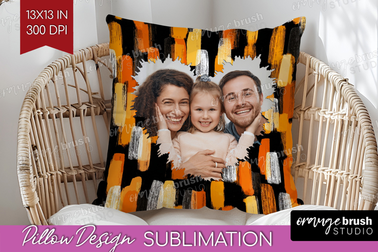 Halloween Photo Pillow PNG - Brush Stroke Picture Frame