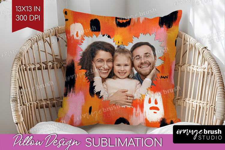 Halloween Photo Pillow PNG - Brush Stroke Picture Frame
