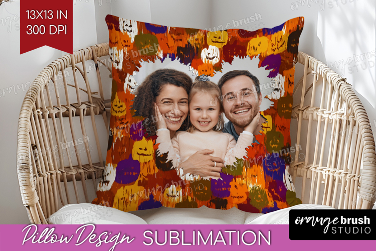 Halloween Photo Pillow PNG - Brush Stroke Picture Frame
