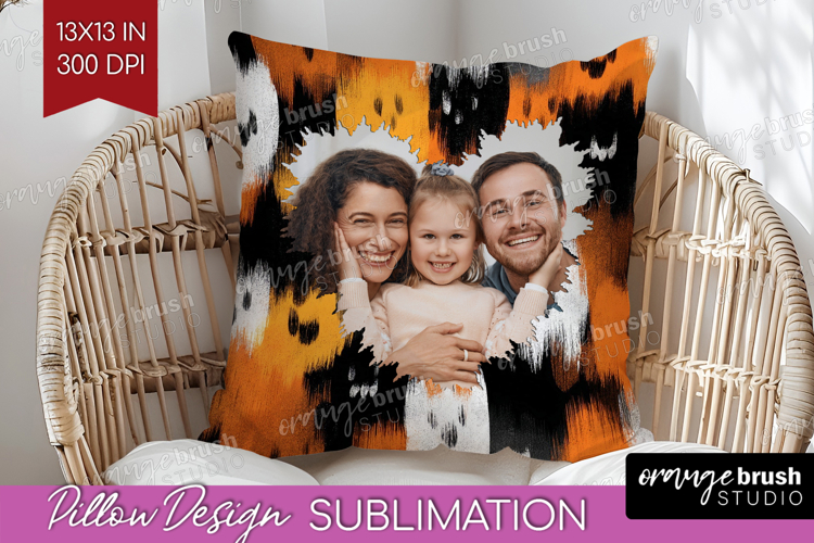Halloween Photo Pillow PNG - Brush Stroke Picture Frame