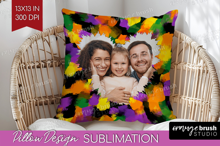 Halloween Photo Pillow PNG - Brush Stroke Picture Frame