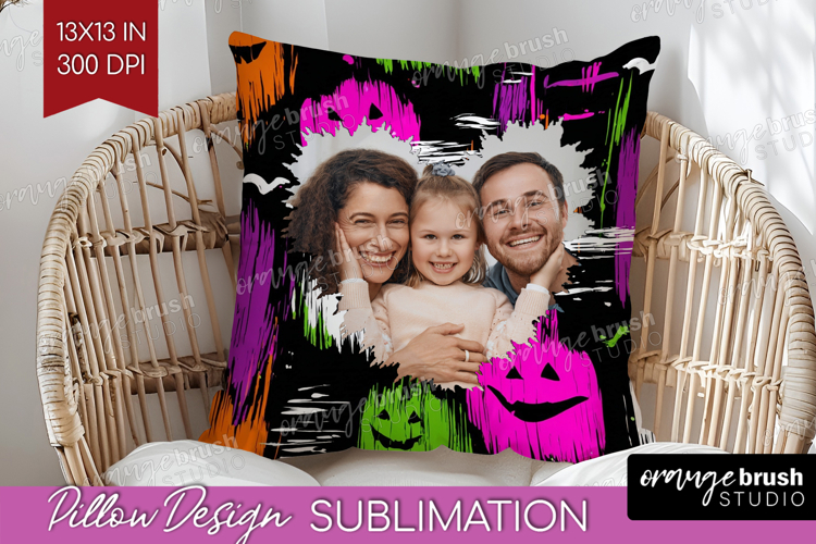 Halloween Photo Pillow PNG - Brush Stroke Picture Frame