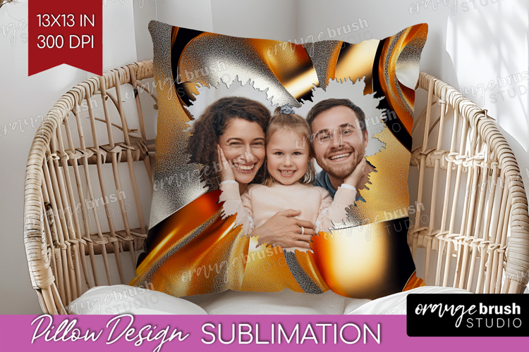 Rose Gold Photo Pillow PNG - Abstract Picture Frame Pillow