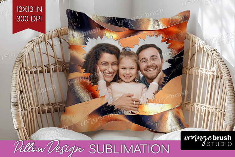 Rose Gold Photo Pillow PNG - Abstract Picture Frame Pillow