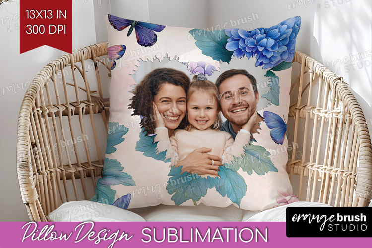 Floral Photo Pillow PNG - Sping Flowers Picture Frame Pillow