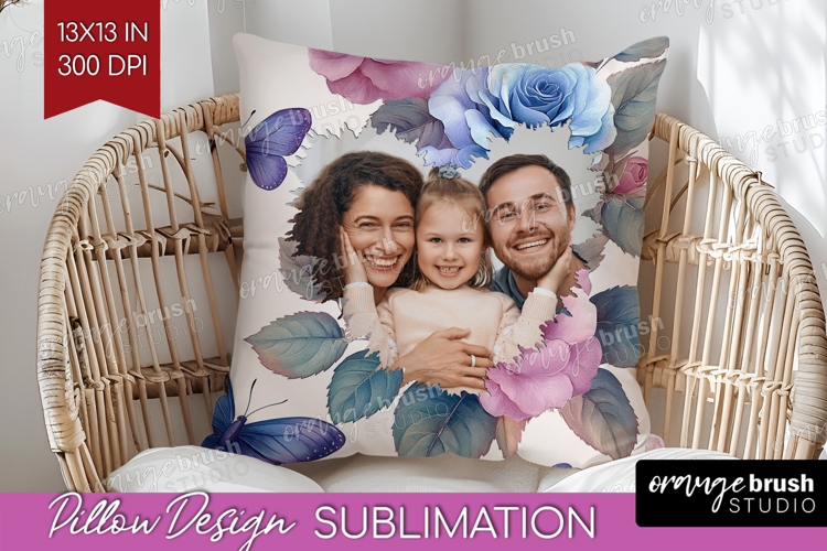 Floral Photo Pillow PNG - Sping Flowers Picture Frame Pillow