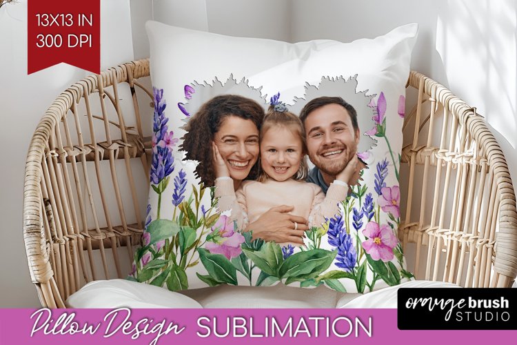 Wildflowers Photo Pillow PNG - Floral Picture Frame Pillow